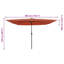 Garden Parasol with LED Strip Lights Polyester and Steel Sun Shade-1163912432