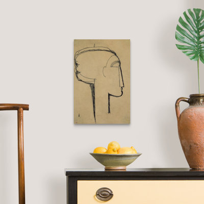 «Head in Profile» par Amedeo Modigliani - reproduction sur toile