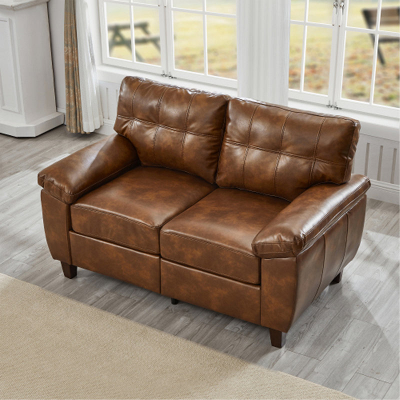 Canapé recouvert, Brun, 35.02" H x 59.02" W x 32.32" D