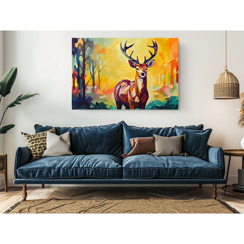 Reproduction d'art sur toile, peinture à l'huile d'un cerf, décoration murale moderne pour la maison et le bureau