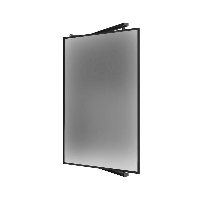 Miroir rectangulaire à double charnière Pivot-N-Vue, Noir mat, 22 po x 14 po