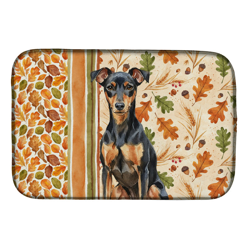 Manchester Terrier Heirloom Fall Dish Drying Mat
