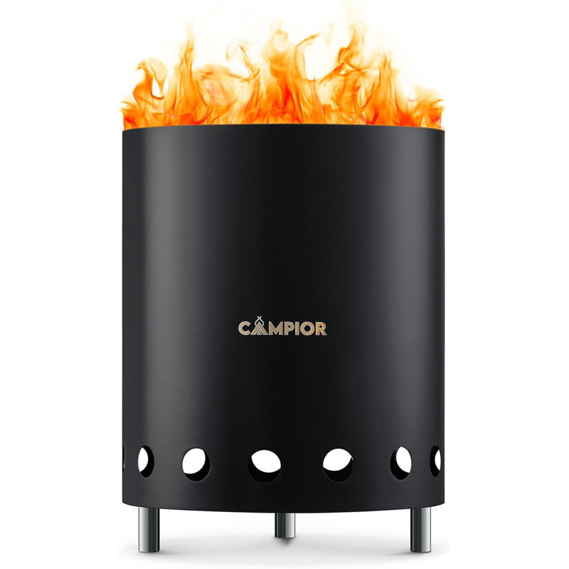 Foyer d'extérieur au feu de bois avec extérieur noir Campior
