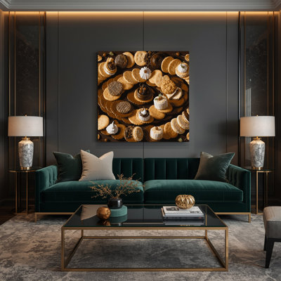 Desserts craquelins, art mural sur toile noire