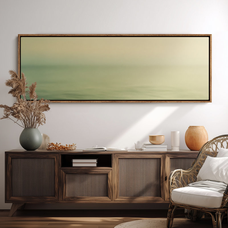 Très grand art mural rétro encadré pour art classique, H 20 po x l 60 po, Naturel