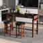 Ebern Designs Bar Table With Power Outlets Counter Height Table With Storage Compartments Wooden-239613863-239613860