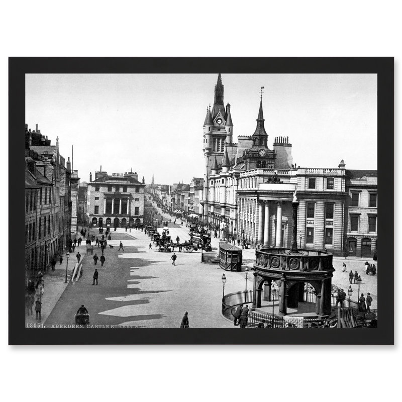 Aberdeen Castle Street Scotland Vintage Photo Black White - Single Picture Frame Print