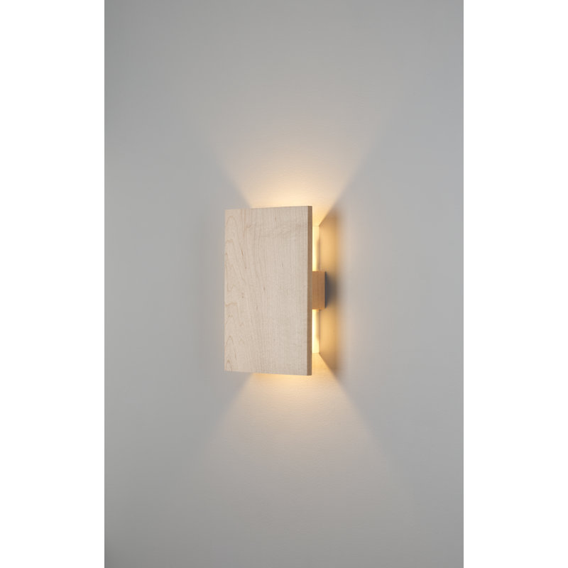 Tersus 1 - Light LED Flush Mounted Sconce, Maple, Brushed Brass, 3500K (Cool) 0-10V