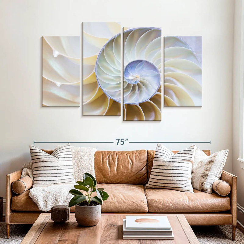 Empty Nautilus Shell, 42" H x 68" W