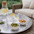 Vello Bar Tray, Round Shape, Hammered Texture, Silver Iron 15 Inch
