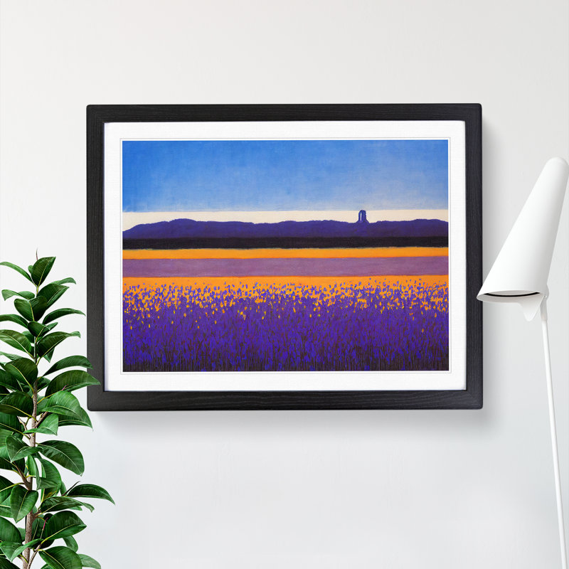 Irresistible Absract Bluebell Field - Framed Print, Black, 46cm H x 64cm W x 2cm D