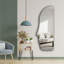 Miroir mural abstrait, 20,5 x 53,1 pouces | Épaisseur de 4 mm avec envers en EVA noir (0,8 po) | Décoration élégante pour le salon, la chambre à coucher et le vestibule | Design moderne, parfait pour rehausser la lumière et l'espace