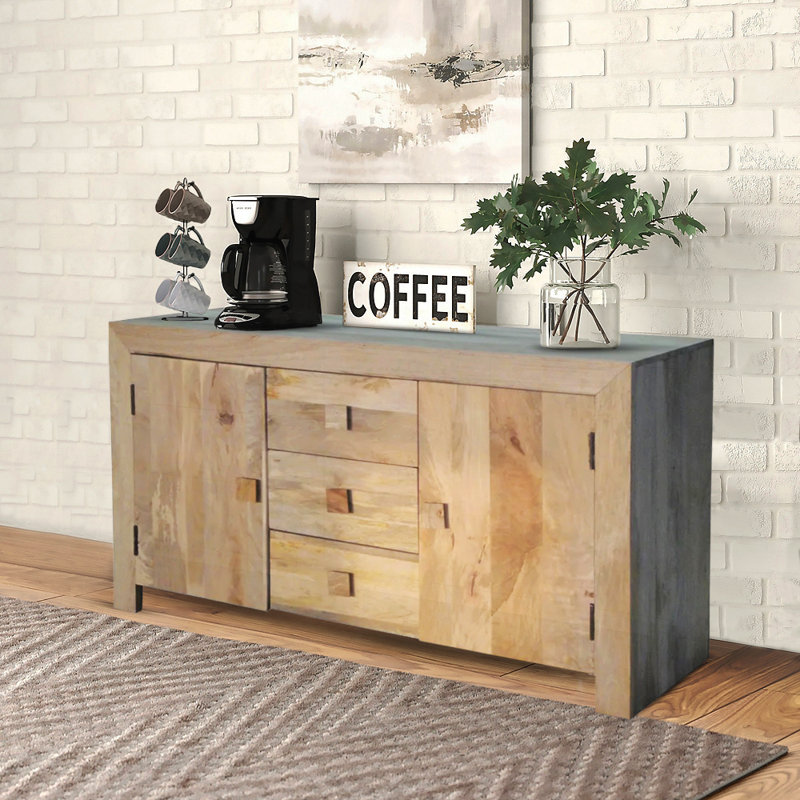 Quinton 135cm Solid Wood Sideboard, Light Mango