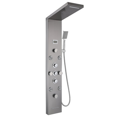 Rainfall Shower Panel System With Rainfall Waterfall Shower Head And Shower Wand