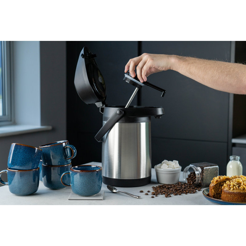 Pioneer Flasks Stainless Steel Airpot Coffee Dispenser Conference Event Flask, 3 Litres