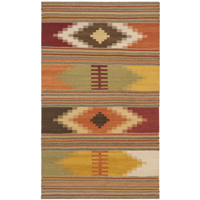 Bennett Hand Woven Wool Southwestern Rug, Rectangle 3' x 5'
