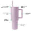 Grande tasse isotherme 40 oz avec poignée et couvercle en paille-107144224