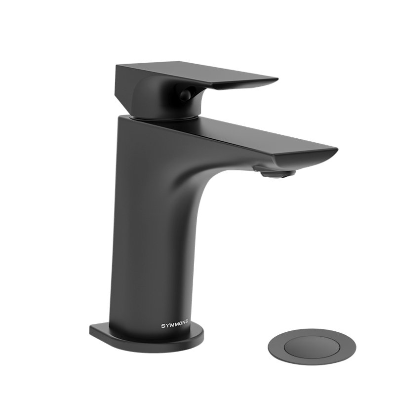 Verity Single Handle Bathroom Faucet with Push Pop Drain, Matte Black