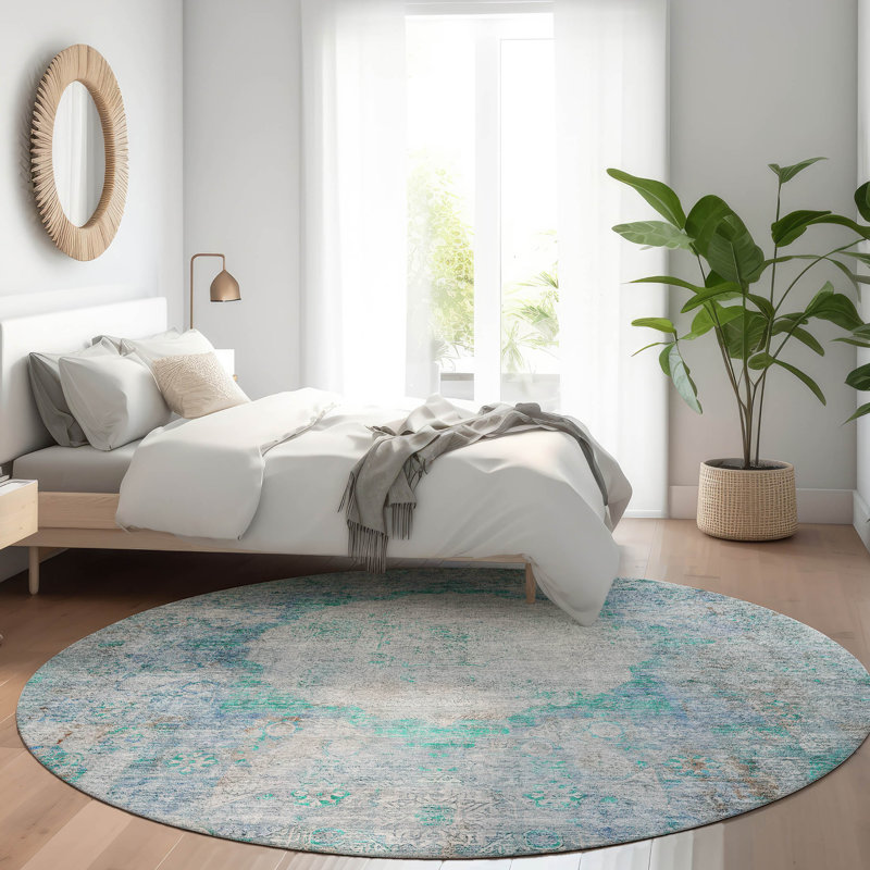 Tapis intérieur / extérieur Fresnel avec envers antidérapant, Rond 8 pi