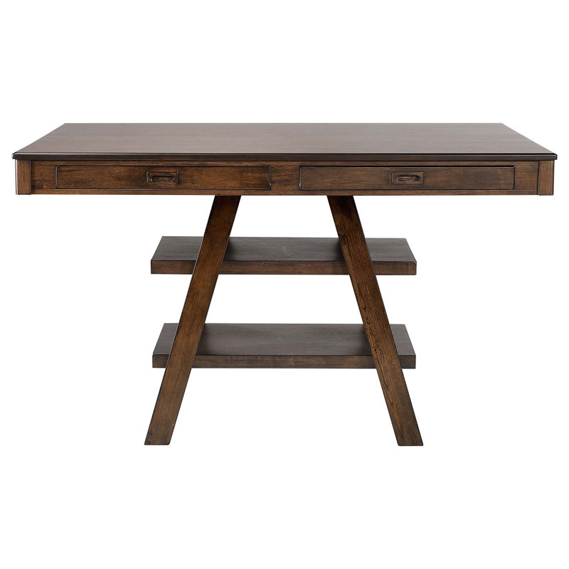 Ferrara Walnut 2-Drawer Counter Height Table