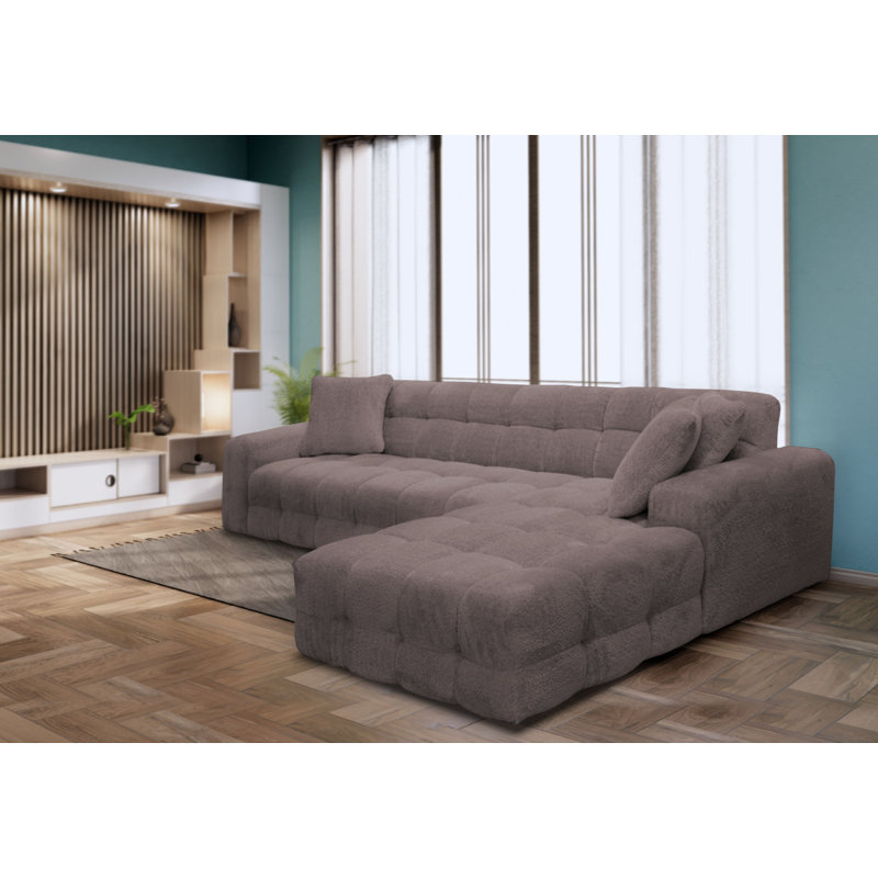 4 Seater Corner Sofa , Right Hand Facing, Purple