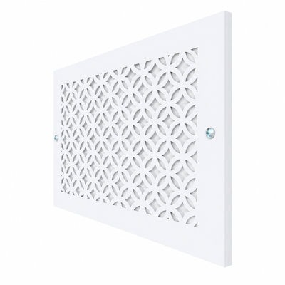 Stellar Air White Wall And Ceiling Registers - 8x16 (Duct Opening) 10x18 Overall Size - 3D Circles
