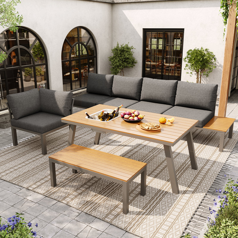7 - Person Patio Dining Set with Rectangular Table