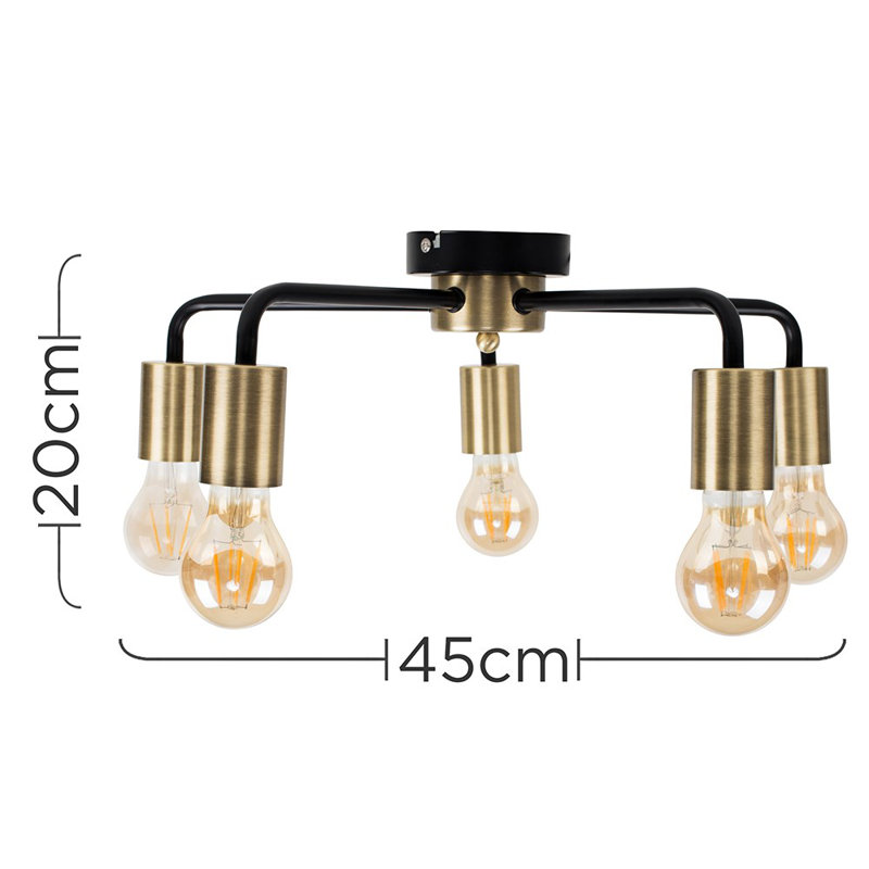 Merrie Semi Flush Mount, No Bulb