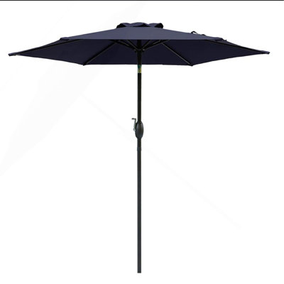 Parasol de marché 7,5 pi avec manivelle et inclinaison. Auvent résistant aux rayons UV pour la piscine, la cour et le patio (sans base)