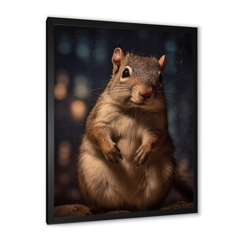 Brown Squirrel " Brown Squirrel ", Black Picture Framed, 20" H x 12" W x 1" D