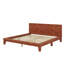 Structure de lit plateforme en bois avec tête de lit, structure de lit robuste et moderne avec support en lattes de bois-420621554-420621548