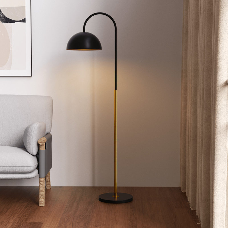 63.7” Arched Floor Lamp, Black
