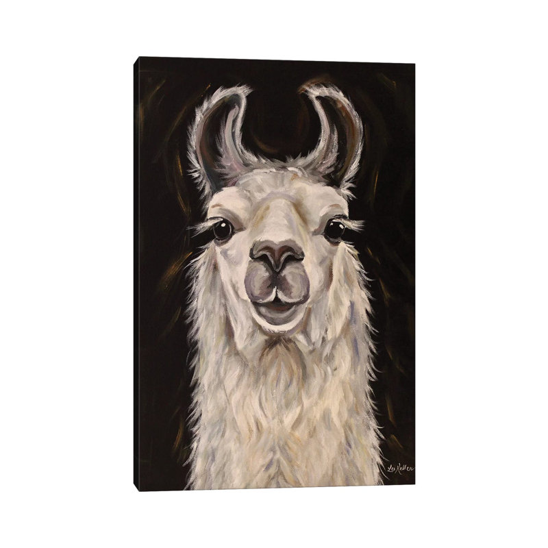 Llama Blanca by Hippie Hound Studios - Wrapped Canvas Painting, 66.04 cm H x 45.72 cm W x 1.91 cm D