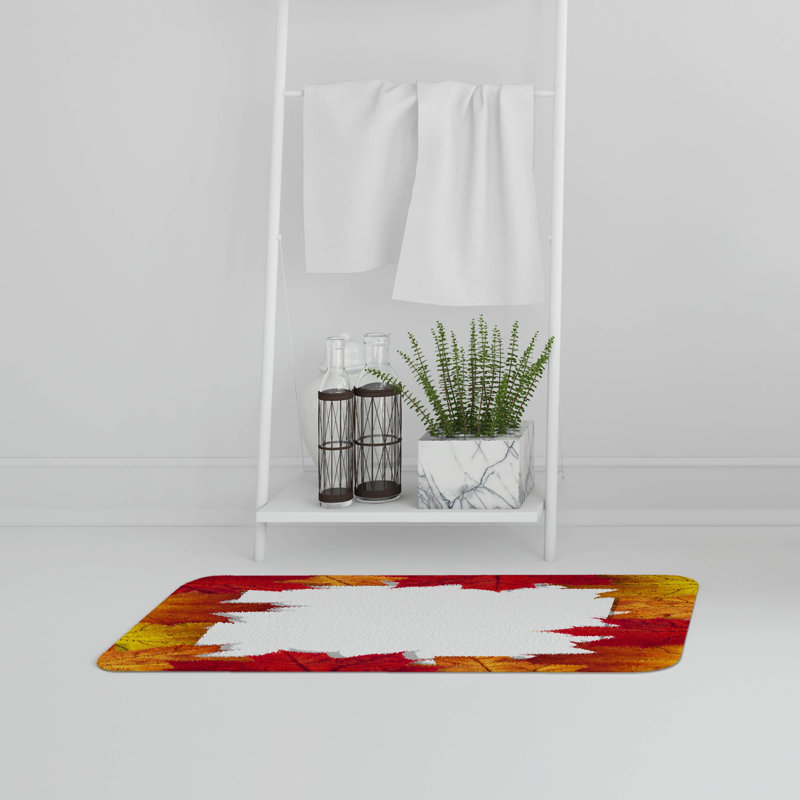 Key Non-Slip Bath Rug, Autumn Maple Frame