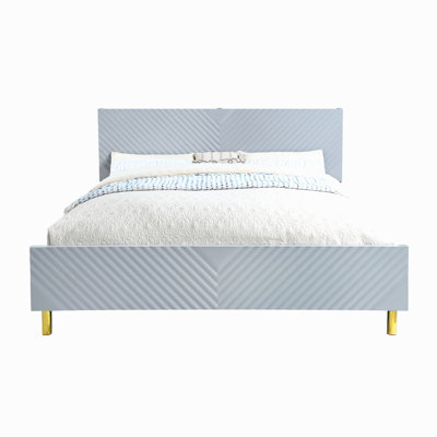 Gaines Gray High Gloss Finish Queen Bed