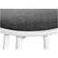 Tabouret de bar, ensemble de 2, pivotant, hauteur de bar, métal blanc, tissu gris, contemporain, moderne