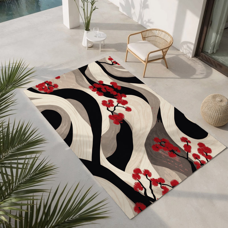 Tapis intérieur et extérieur Harmony In Bloom, Rectangle 1 pi 6 po x 2 pi 6 po