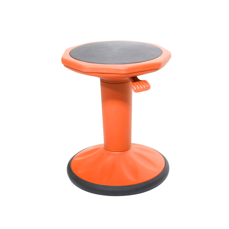 Adjustable Height Active Stool with, Orange