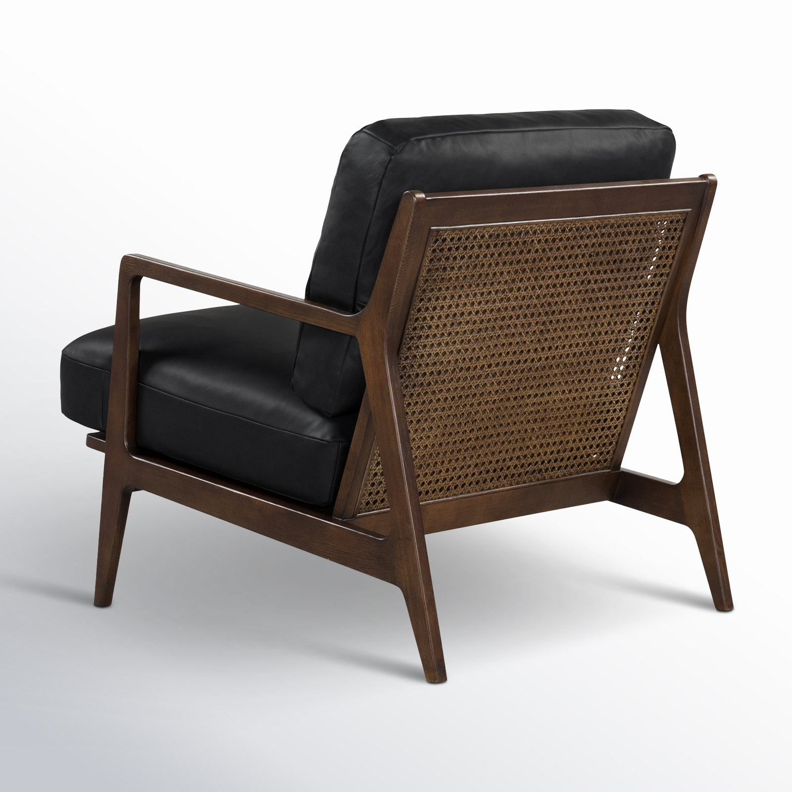 Carmelo Genuine Leather Armchair, Black Genuine Leather