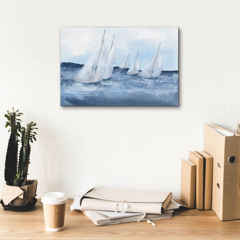 «Group Sail 3» par Chris Paschke, art mural sur toile, H 12 po x l 18 po x P 0,75 po