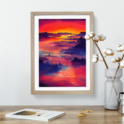 Sunset over Mountains - Wall Art