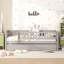 Lit de jour simple en bois avec couchette et barrière de sécurité, gris-124438792