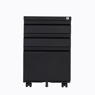 3 Drawer Mobile Locking File Cabinet, Rolling Filing Cabinet for Letter/A4 Size -  Inbox Zero, 4AE8091D1F38426FB6F923D87C0244BB