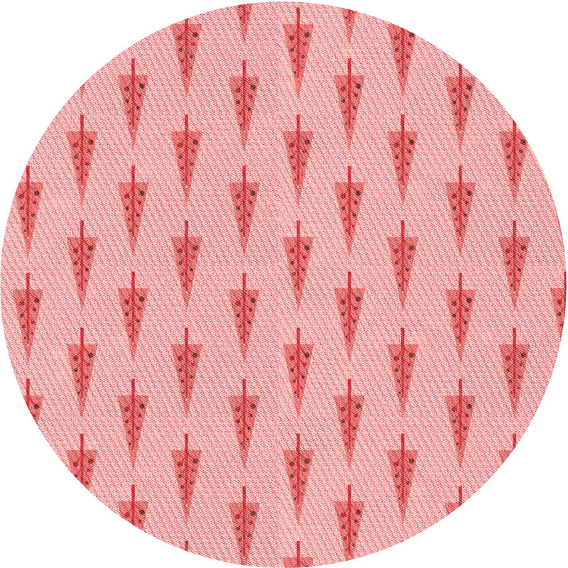 Tapis rouge / rose, Rond 8 pi