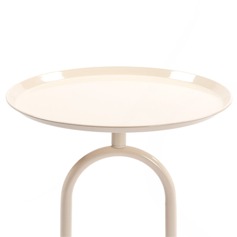 Table de bout en métal de forme lanterne, Beige, H 21,2 po x l 18,9 po x P 18,9 po