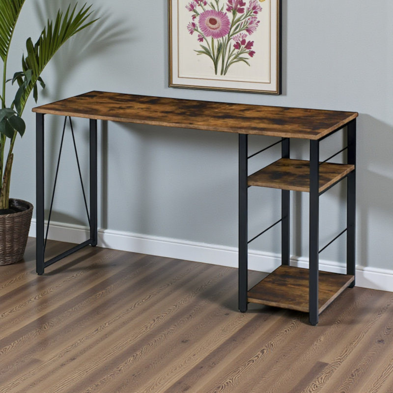 Bureau rampe avec finition chêne vieilli et noir