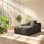 Chaise longue en velours côtelé l 65 po x P 47 po x H 24 po