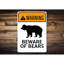 Panneau d'avertissement d'ours en aluminium-58196492