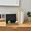 Boîtes décoratives en lin et bois Boho Modern