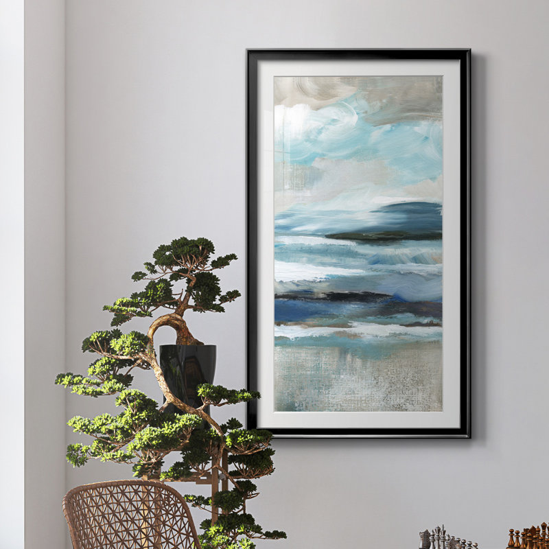 «Distant Drama II», peinture sur toile encadrée, H 18,5 po x l 24,5 po x P 1,5 po, Noir